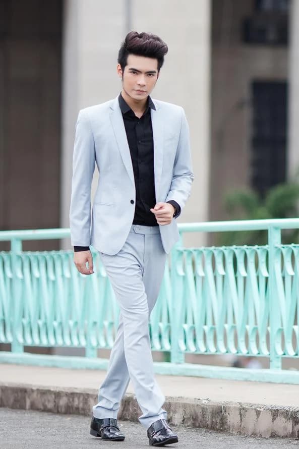 Vest Xanh Băng Một Nút · Xanh băng — áo vest nam 1 cúc