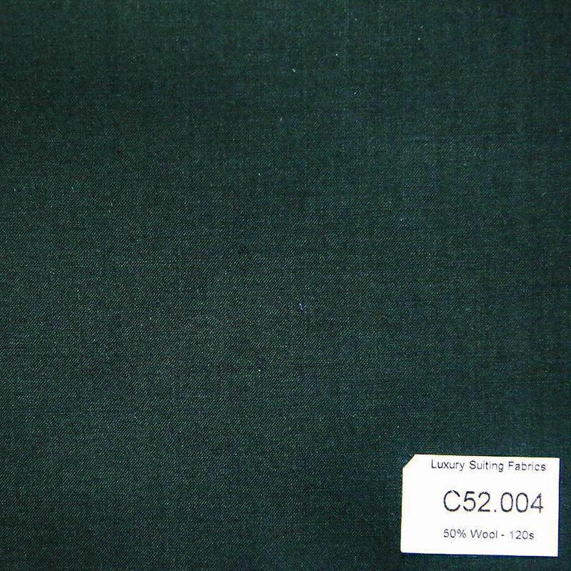 C52.004 Kevinlli V3 - Vải Suit 50% Wool - Xanh Lá Trơn