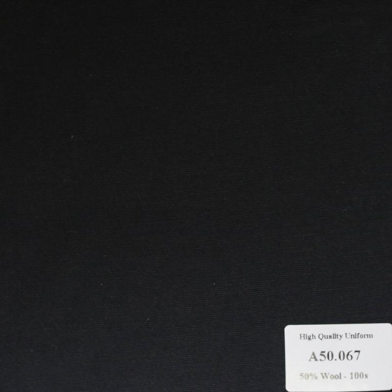 A50.067 Kevinlli V1 - Vải Suit 50% Wool - Đen Trơn