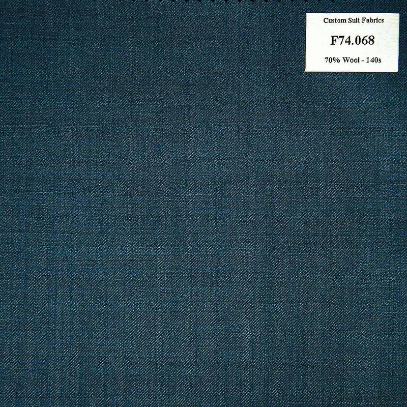 F74.068 Kevinlli V6 - Vải Suit 70% Wool - Xanh Dương Trơn